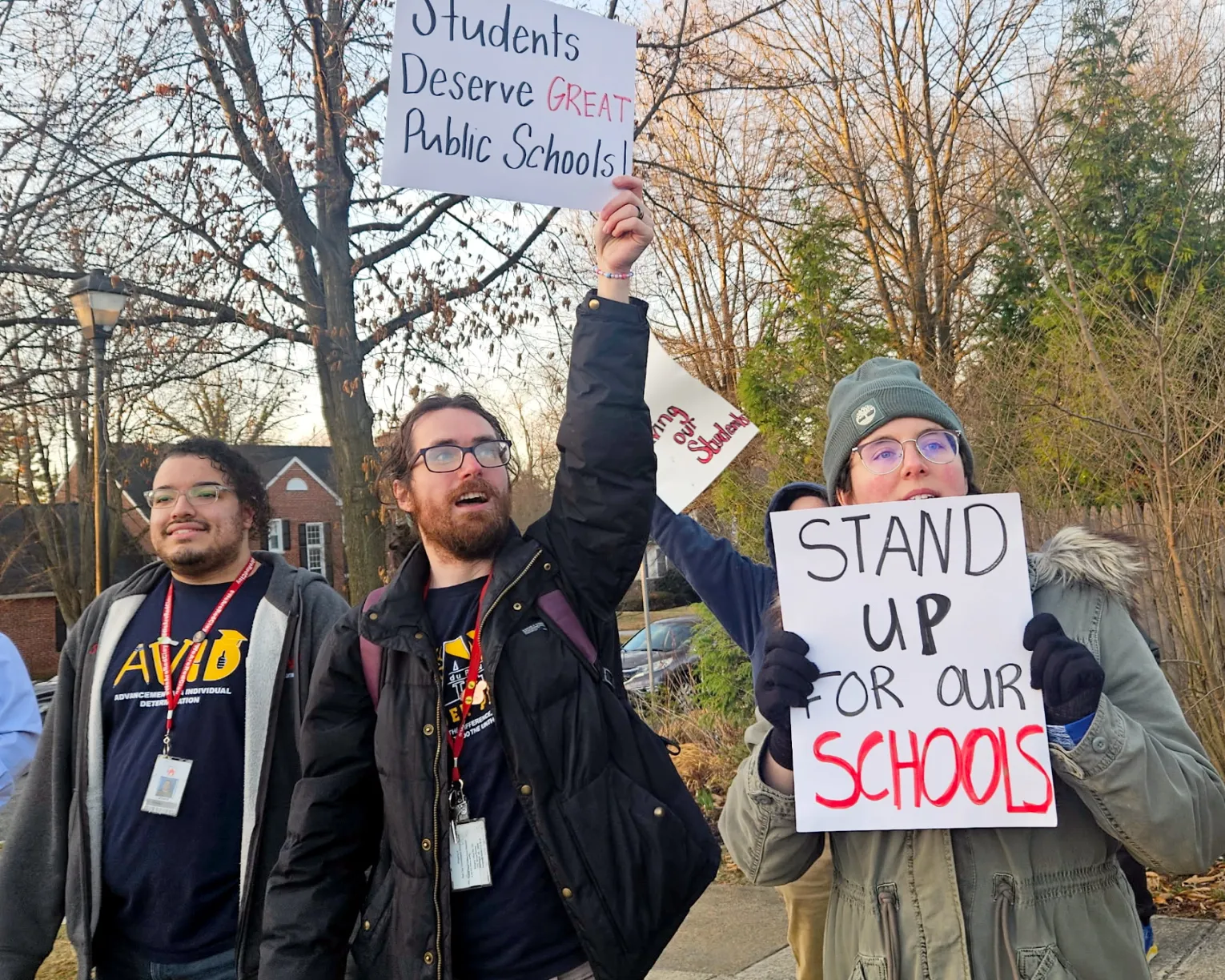 funding protest picket signs