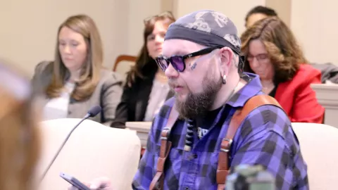 Justin Rust testifies at the Delaware General Assembly Joint Finance Committee meeting on 2/19/25